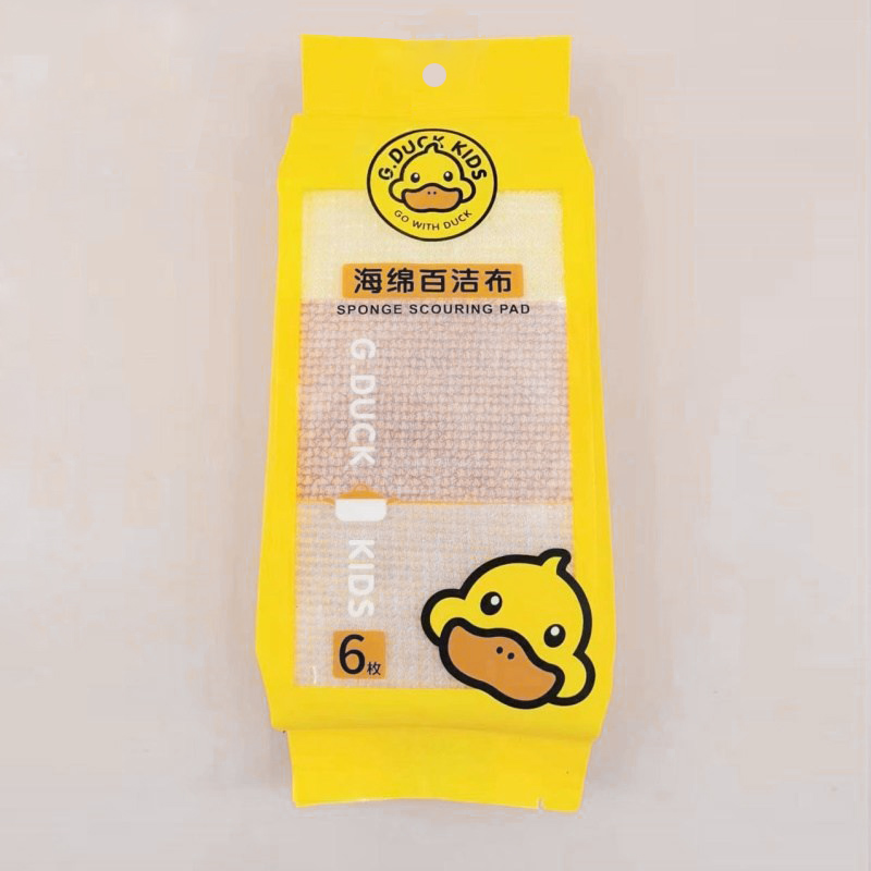 小黄鸭海绵百洁布一包6片